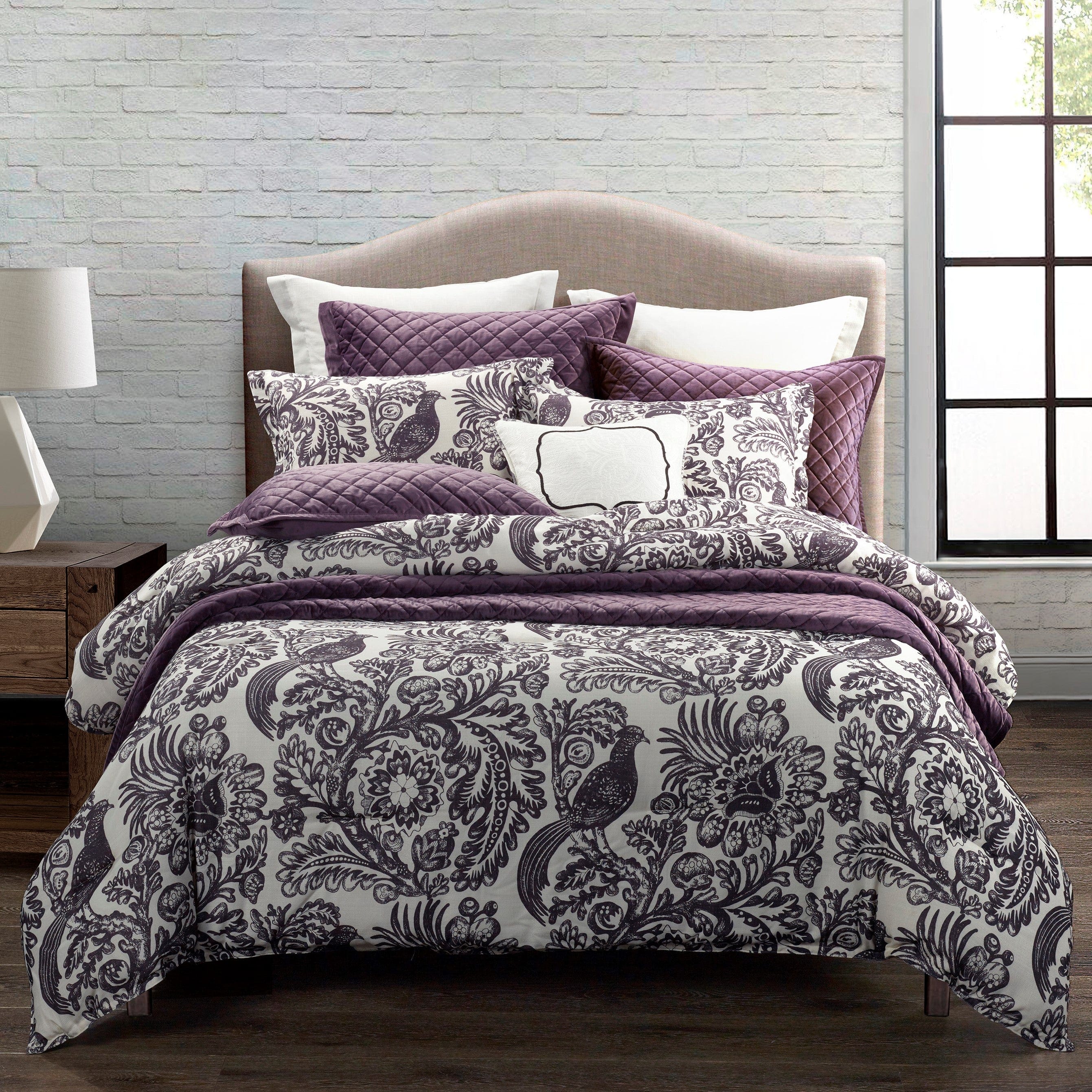 Grey Floral Comforter