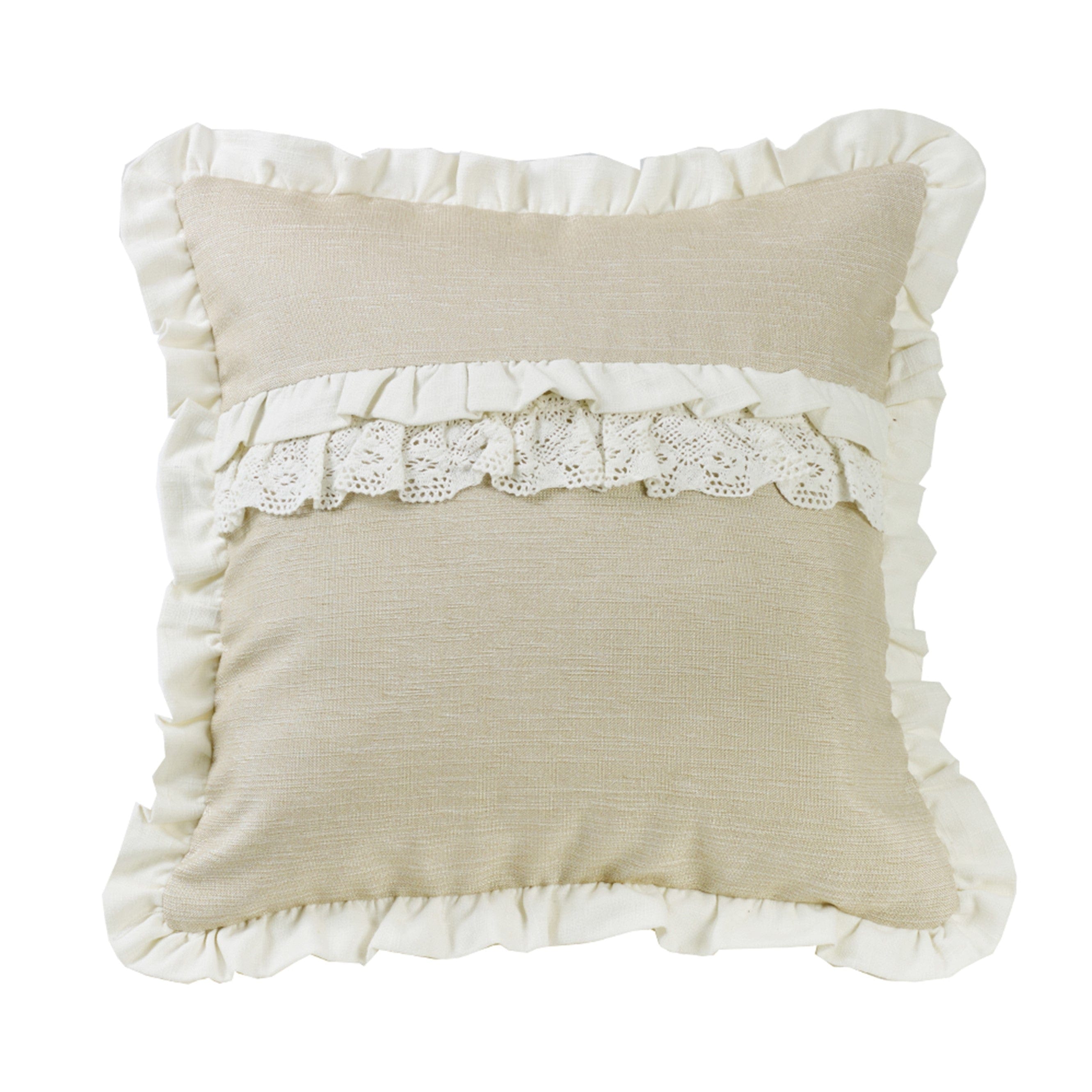HiEnd Accents Square Outlined Embroidered Design Pillow with Flange