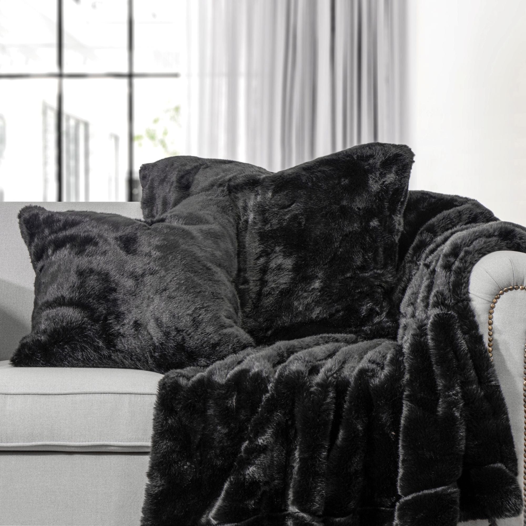 Black crushed best sale velvet throw