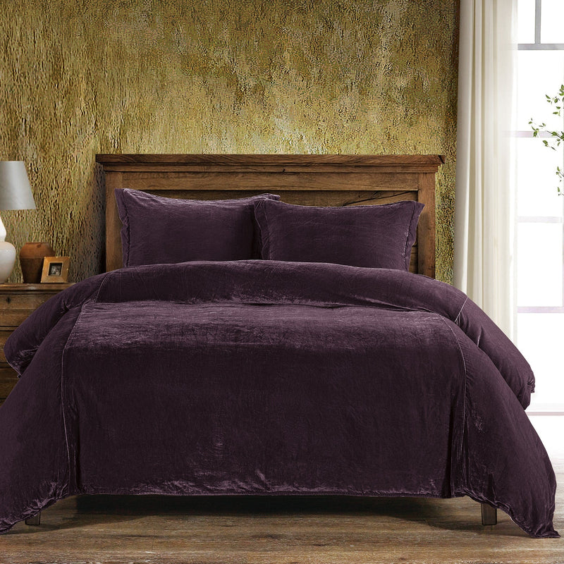 Stella Faux Silk Velvet Duvet Cover Set