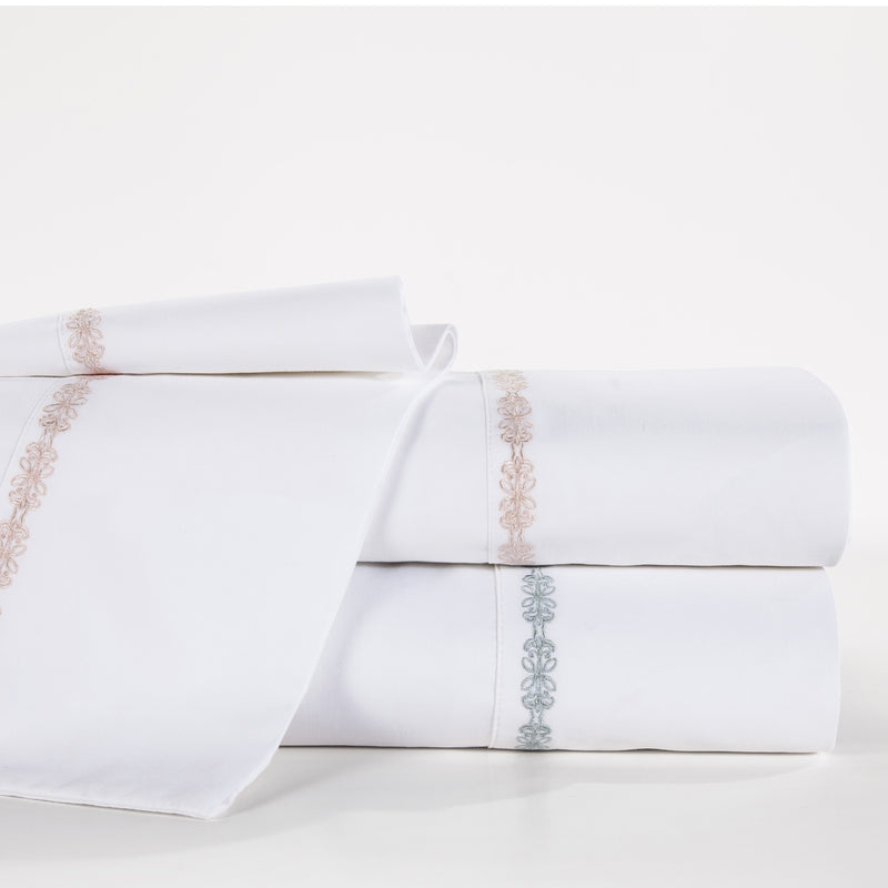 350TC Laurel Embroidered Border Sheet Set