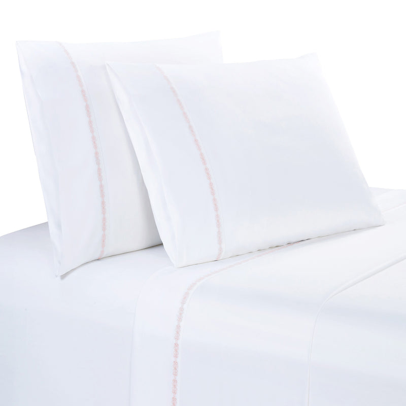 350TC Laurel Embroidered Border Sheet Set