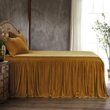 Stella Faux Silk Velvet Bedspread Set Twin / Saffron Bedspread