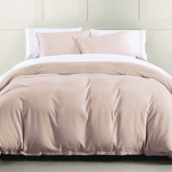 Hera Washed Linen Flange Bedding Set Comforter / Duvet Cover