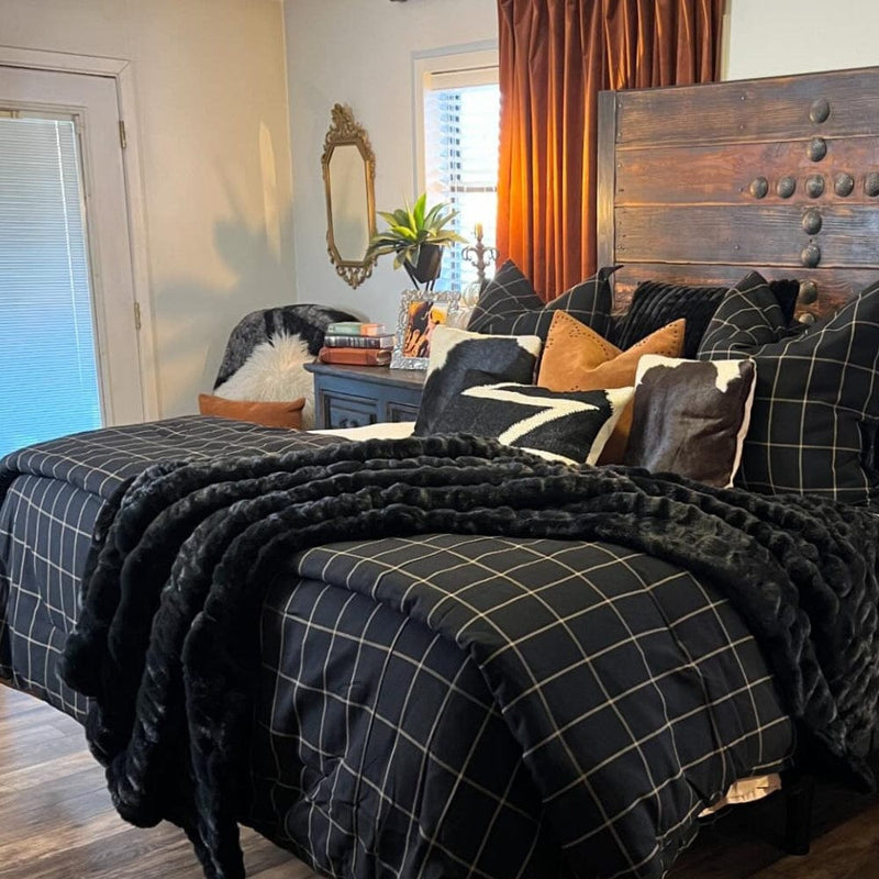 Windowpane Plaid Bedding Set Comforter / Duvet Cover