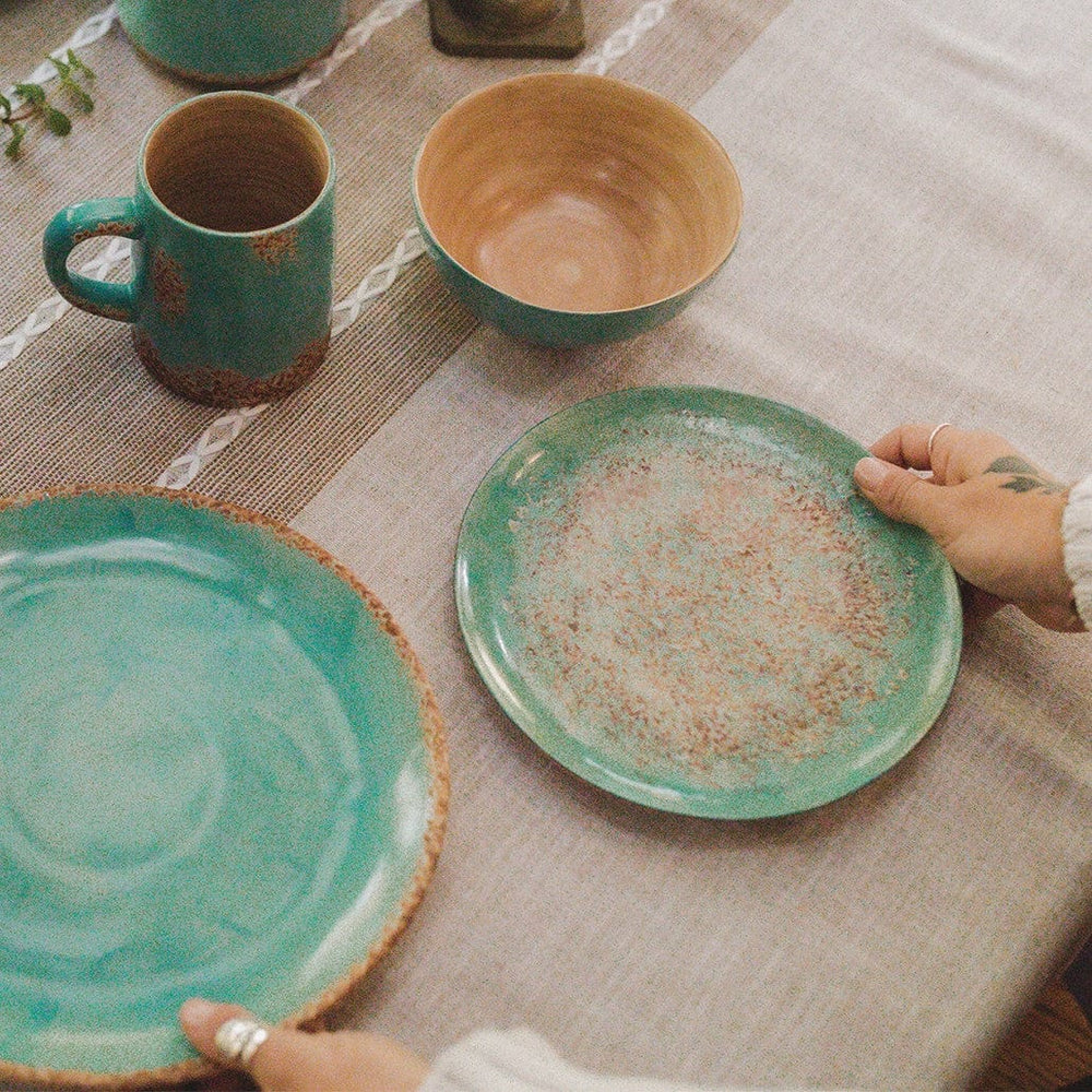 Patina Turquoise 16pc Ceramic Dinnerware Set