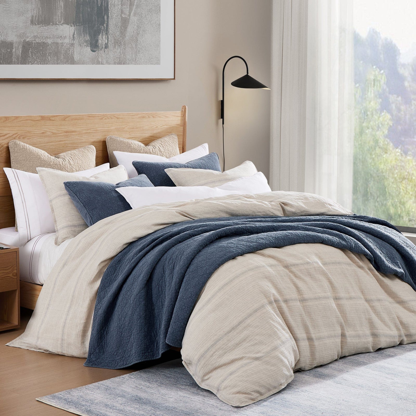 West Elm 100% on sale cotton Sol Stripe Twin Duvet Cover NEW