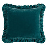 Stella Faux Silk Velvet Ruffled Euro Sham Teal Euro Sham