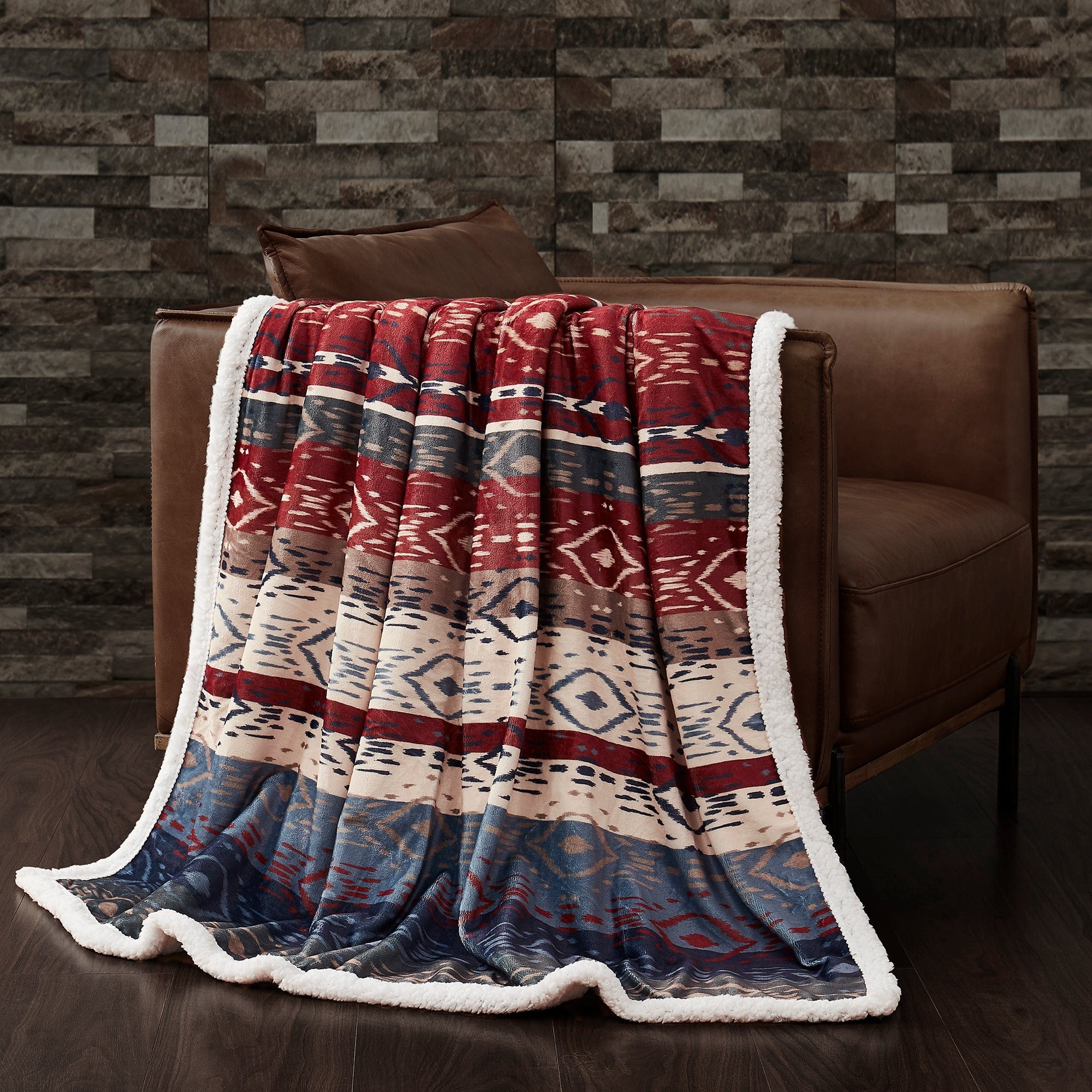 Home on the Range Aztec Campfire Sherpa Throw | HiEnd Accents