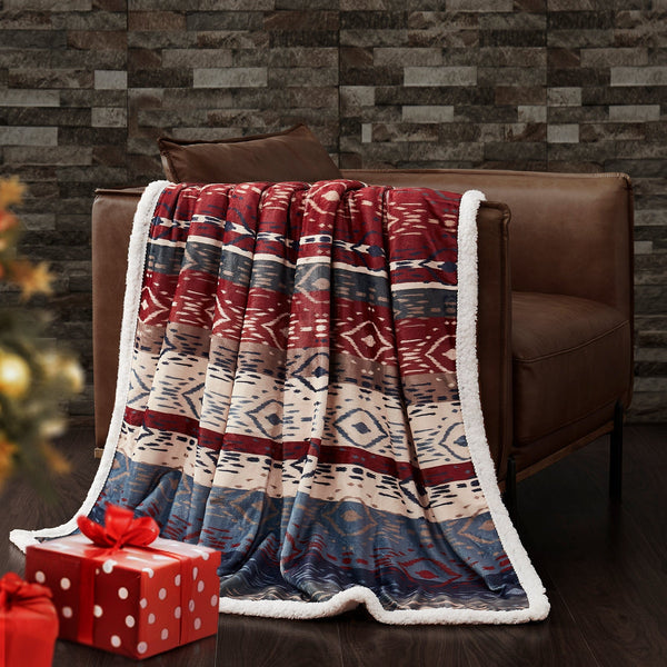 Home on the Range Aztec Campfire Sherpa Throw