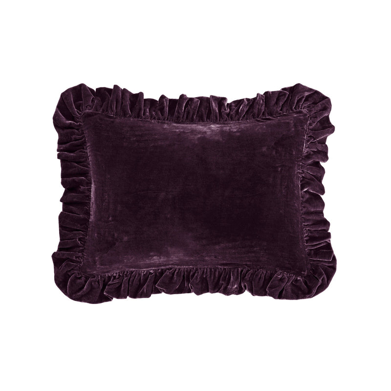 Stella Faux Silk Velvet Oblong Pillow Dark Violet Pillow