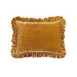 Stella Faux Silk Velvet Oblong Pillow Saffron Pillow