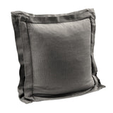 Double Flanged Washed Linen Pillow Slate Pillow