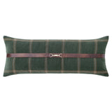 Windowpane Buckle Detailed Lumbar Pillow Pillow