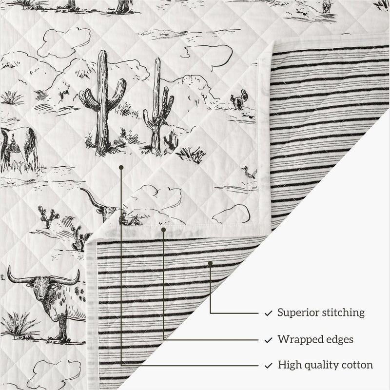 Ranch Life Printed Reversible Quilt Set