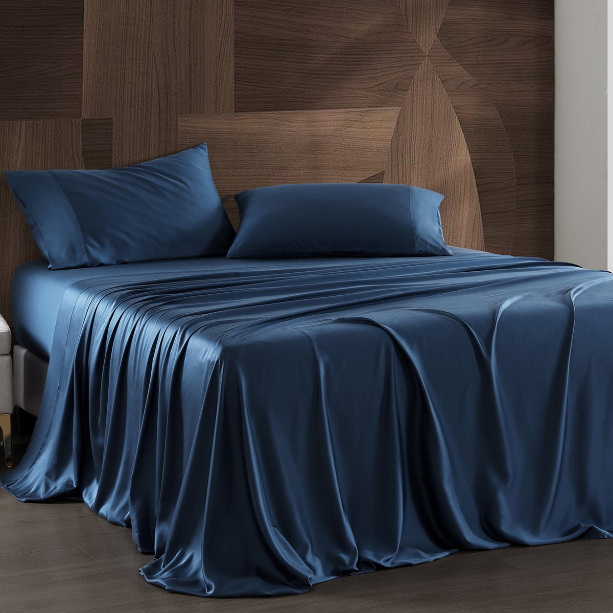 Brown leather bed skirt best sale