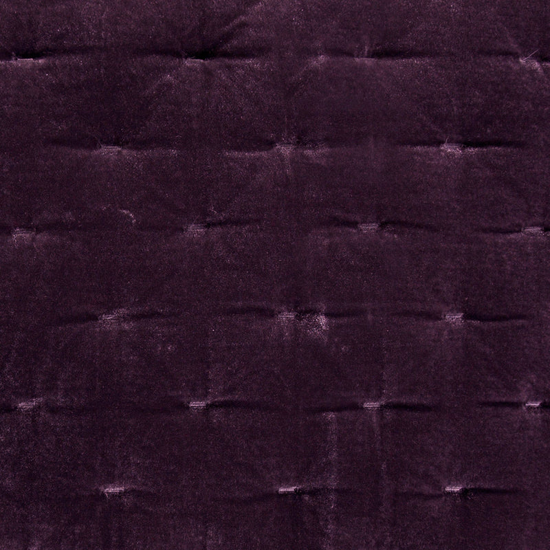 Stella Faux Silk Velvet Quilt Swatch Dark Violet Swatch