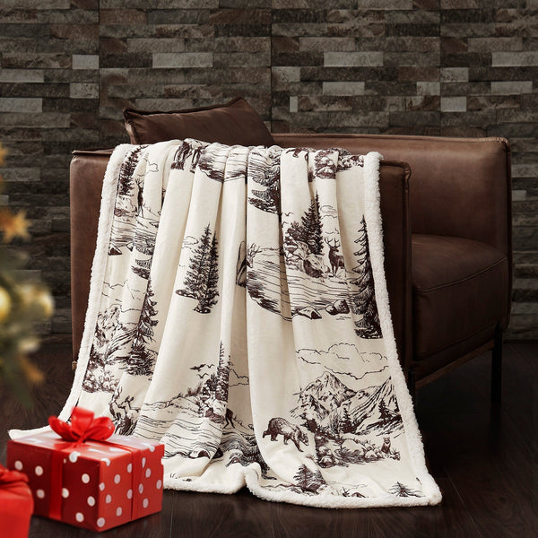 White Pine Campfire Sherpa Throw