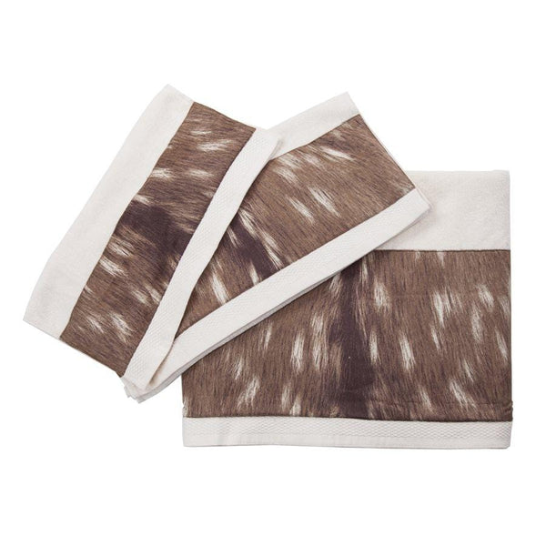 Axis Deer Fur Design 3PC Towel Set Bath Towel