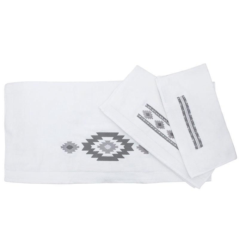 Free Spirit 3-PC Embroidery Towel Set, White Bath Towel