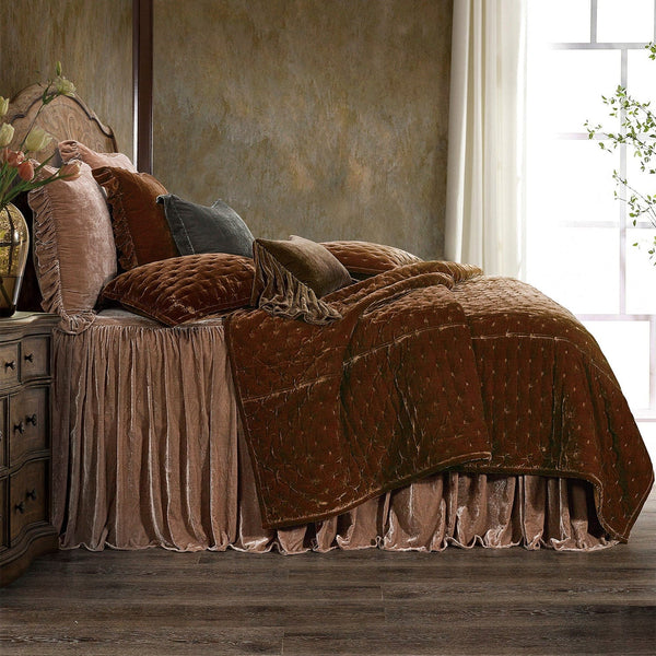 Stella Faux Silk Velvet Bedspread Set Bedspread