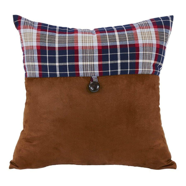 Blue Plaid Envelope Pillow, 18x18