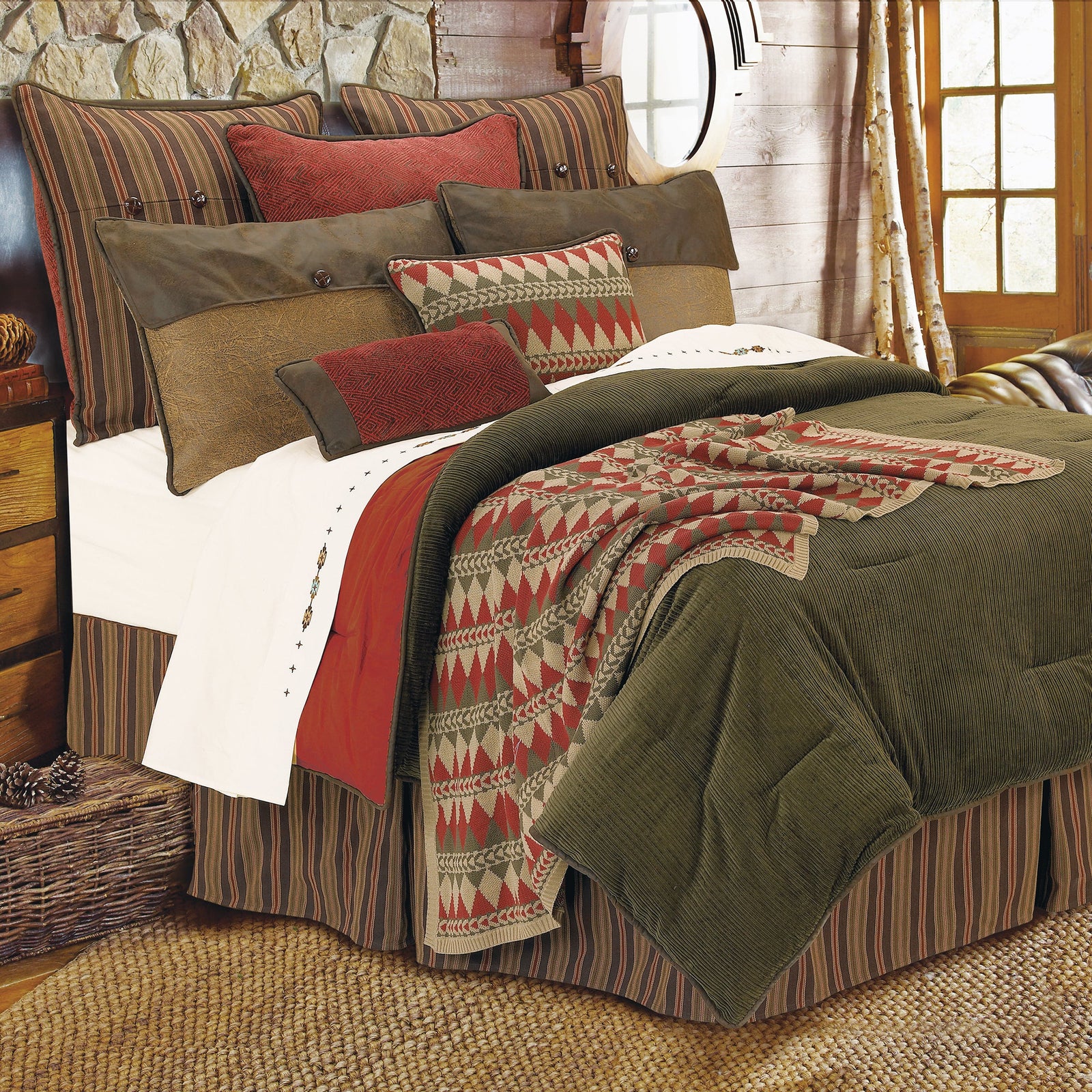 Corduroy King 2024 Comforter Set- Polyester Corduroy Bedding Set, Brown Soft Warm