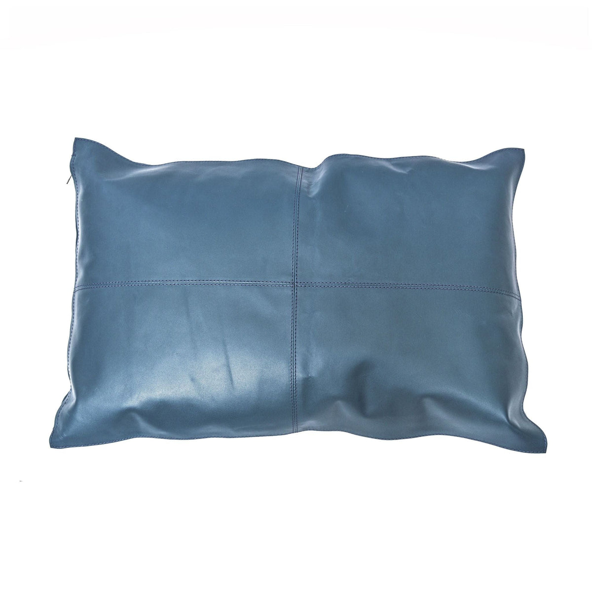 Blue Leather Pillow HiEnd Accents