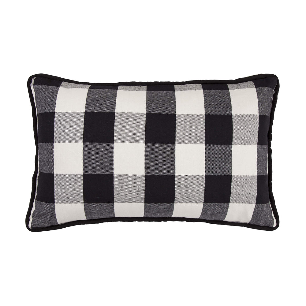 Black and white plaid pillows sale