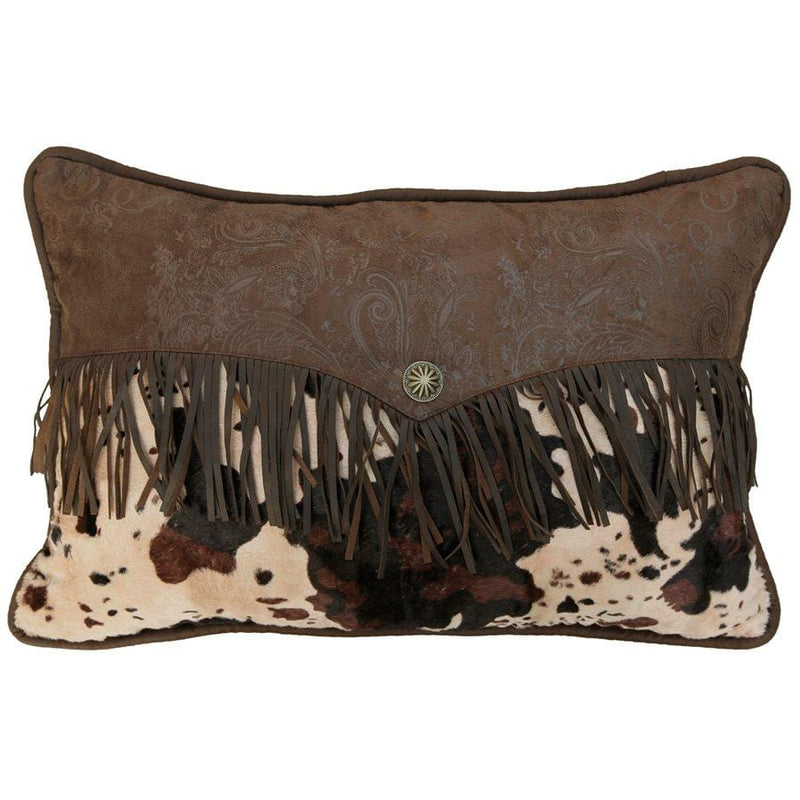 Caldwell Faux Cowhide Lumbar Pillow w/ Fringe – HiEnd Accents
