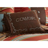 Cowgirl Studded Decorative Throw Pillow, Faux Leather Pillow