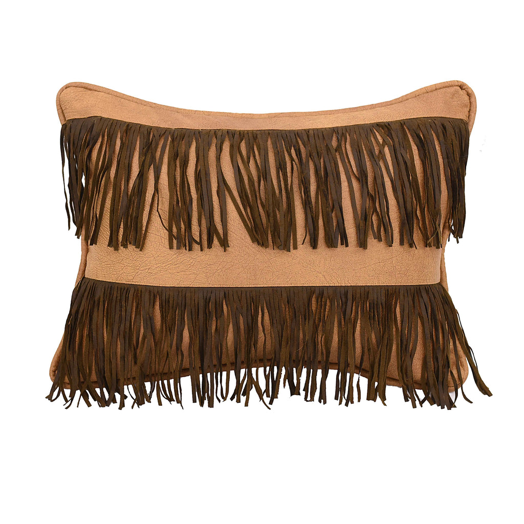 Love Your Neighbor, Cowhide Throw Pillow With Fringe