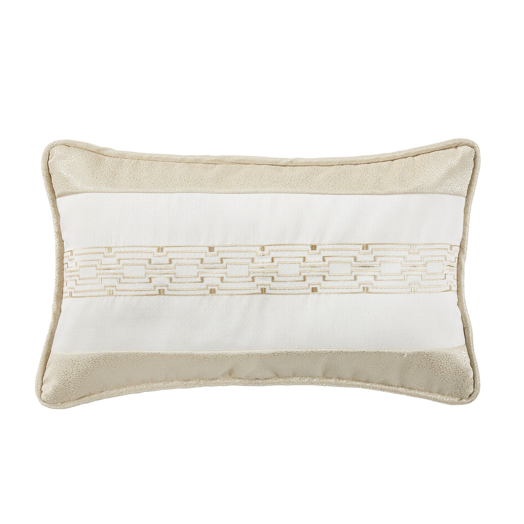 Hollywood Chain Link Embroidery Lumbar Pillow, 16x26 – HiEnd Accents