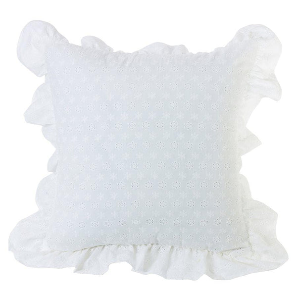 Salado Eyelet Pillow w/ Ruffled Flange Pillow