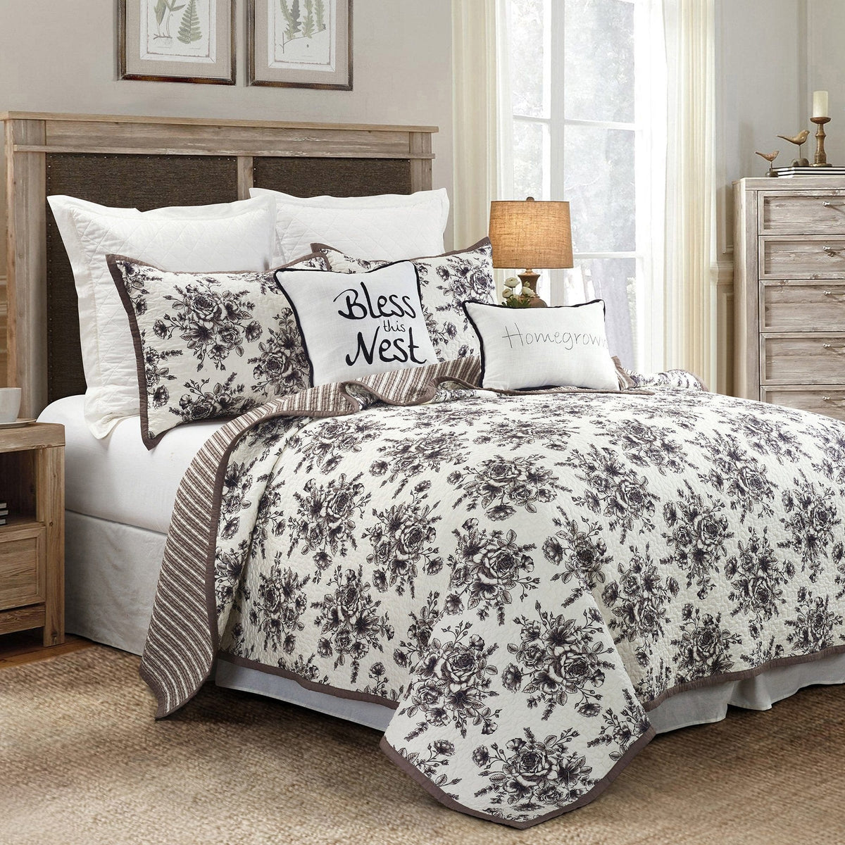 Modern Farmhouse King deals 3pc Quilt Set