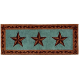 3-Star w/ Scroll Motif Kitchen/Bath Rug - Turquoise Rug