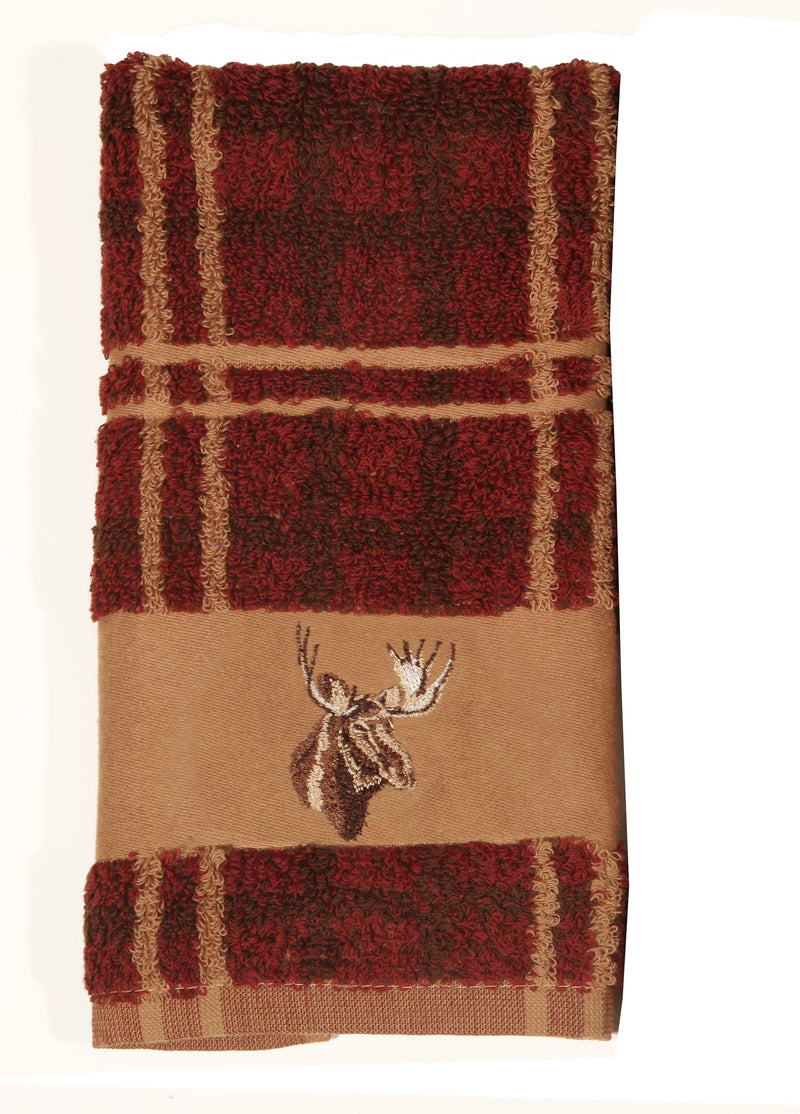 Embroidered Moose Towel Set, 3-pc Plaid Sale-Bath