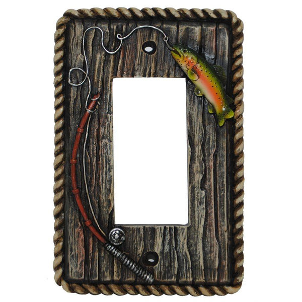 HiEnd Accents Rainbow Trout Wall Plate, Size: Single Rocker