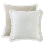 Charlotte White Linen & Khaki Euro Sham w/ Lace Sham