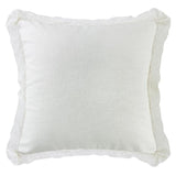 Charlotte White Linen & Khaki Euro Sham w/ Lace Sham