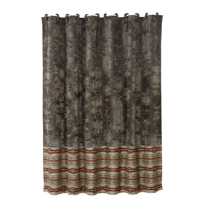 Silverado Shower Curtain, Charcoal Velvet Shower Curtain