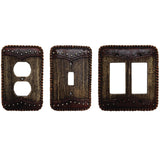 Woodgrain Single Outlet Cover Wall Plate Switch Plates & Outlet Covers