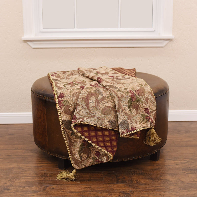 Reversible Paisley Chenille Throw Blanket, 50x60 Throw