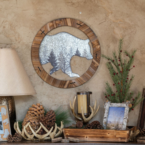 Round Bear Wall Art Wall Decor